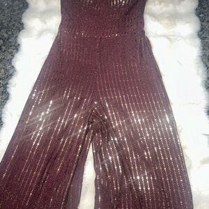 Elegant Burgundy Jumpsuit